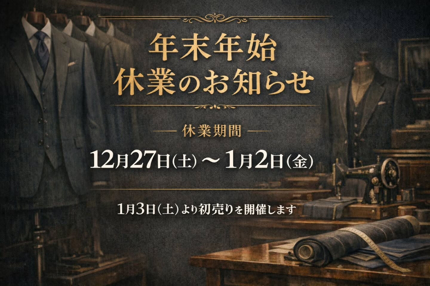 平素よりオーダースーツヤマヨシをご愛顧いただき、誠にありがと